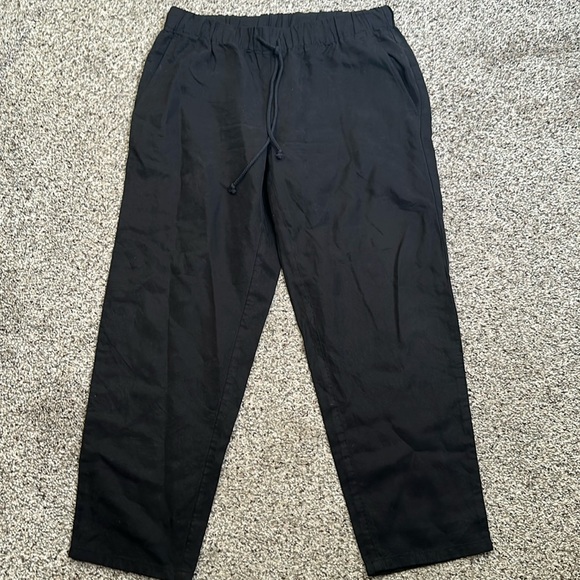Eileen fisher black cotton pant elastic waist size small P - Picture 2 of 9